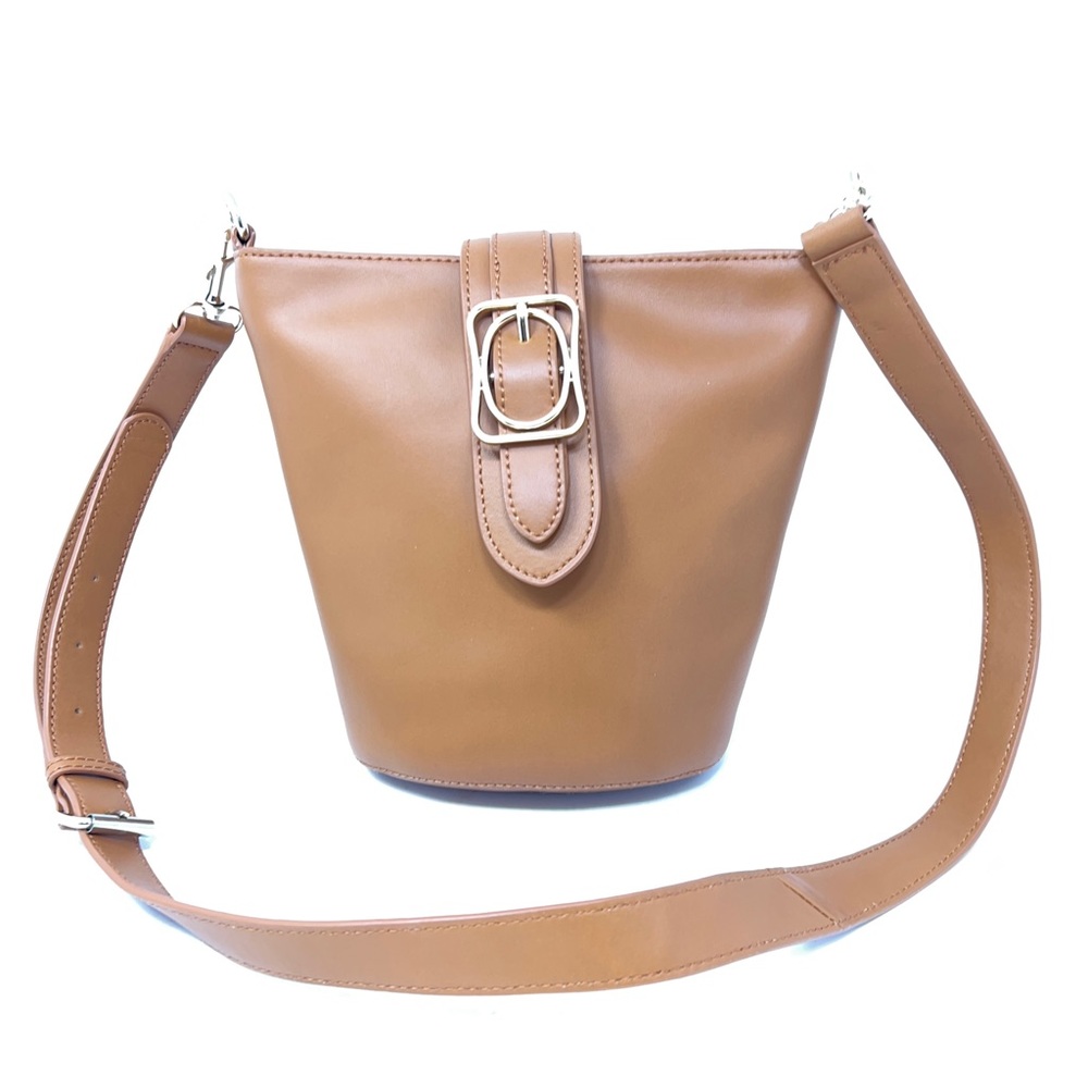 ❤️Talbots NWOT Tan Leather Bucket Bag.